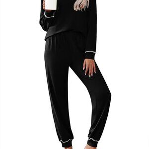 Soft Long Sleeve Pajama Set Women's Loungewear Sleepwear S-XXL